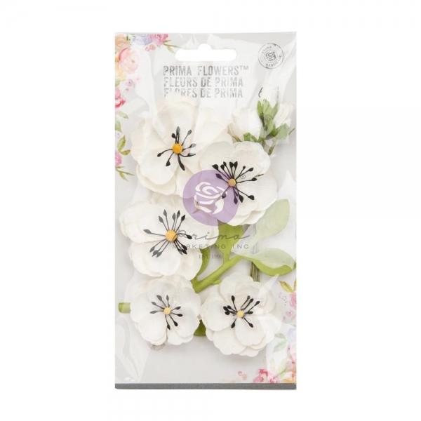 Prima Marketing Mulberry Paper Flowers - Lovely Notes/Strawberry Milkshake 9 Stk.