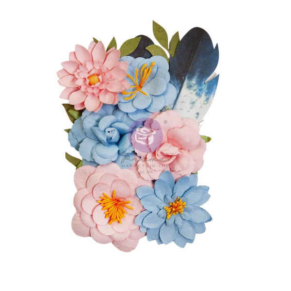 Prima Marketing Mulberry Paper Flowers - Painted Notes/Spring Abstract 10 Stk.
