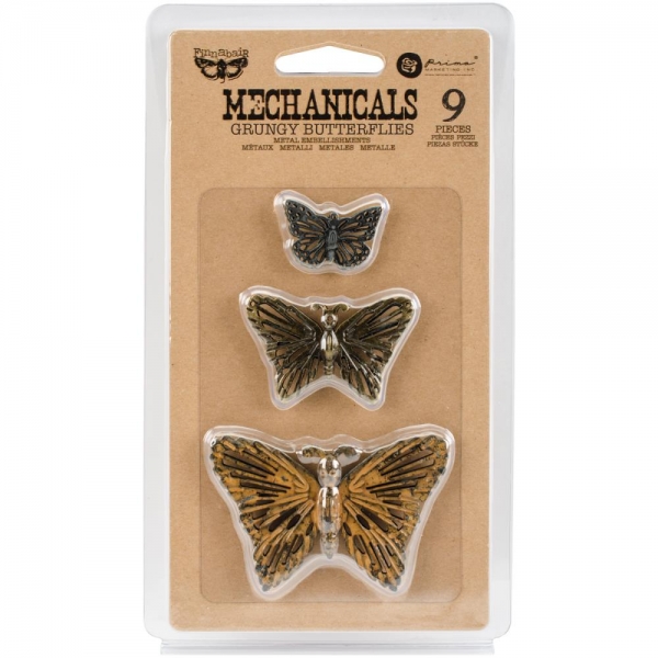 Prima Marketing Finnabair Mechanicals - Grungy Butterflies 9 St.