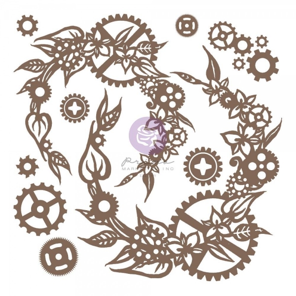 Finnabair Decorative Chipboard - Steampunk Wreath, 13 Stk.