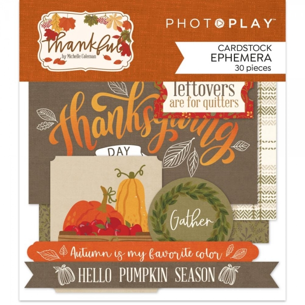 Photo Play Ephemera Pack - Thankful
