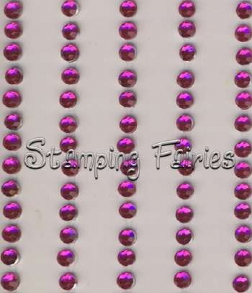 120 selbstklebende Strasssteine 3mm- fuchsia