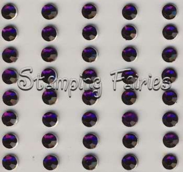 80 selbstklebende Strasssteine 5mm- dunkellila