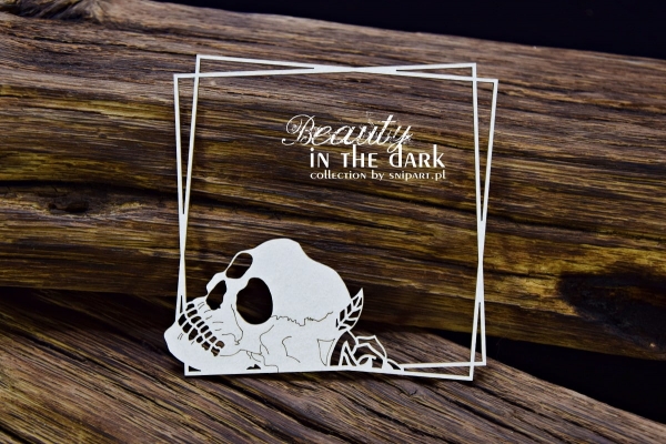 SnipArt Chipboards Beauty in the Dark – Skull Frame – square
