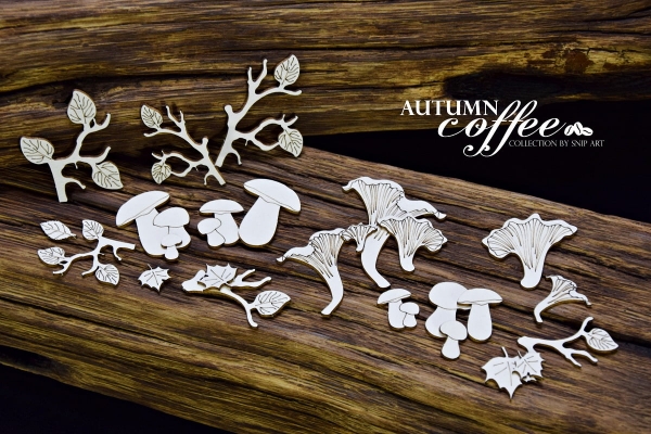 SnipArt Chipboards Autumn Coffee – Mushrooms