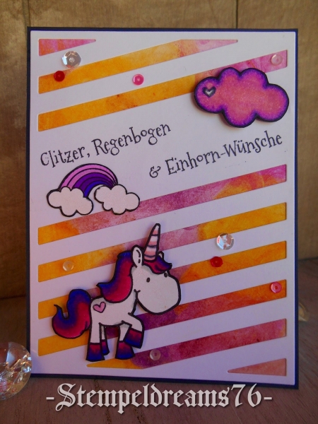 Stamping-Fairies - Glitzer, Regenbogen & Einhorn-Wünsche