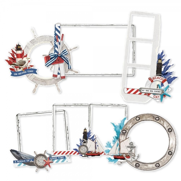Simple Stories Chipboard Frames - Simple Vintage Vintage Seas