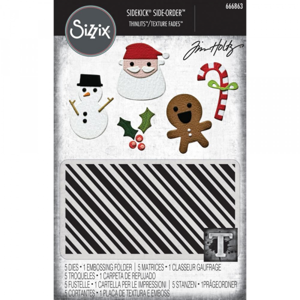 Sizzix Sidekick Side-Order Thinlits/ Texture Fades - Christmas Minis