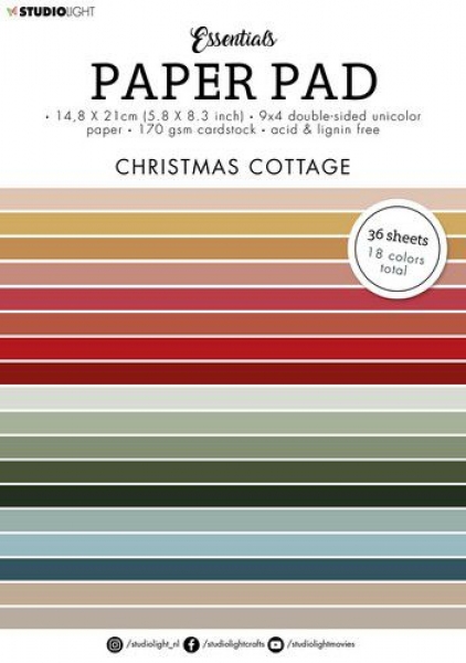 Studio Light - 5,8"x8,3" Paper Pad - Christmas Cottage