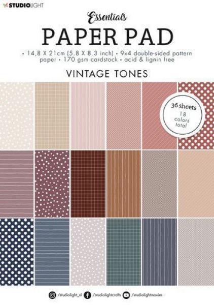 Studio Light - 5,8"x8,3" Paper Pad - Vintage Tones