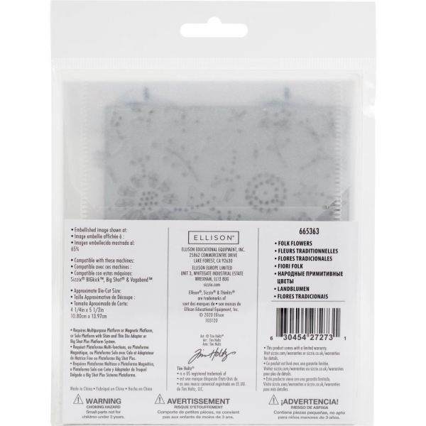 Sizzix Tim Holtz Thinlits - Folk Flowers