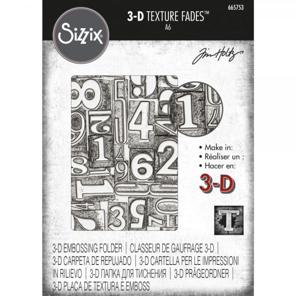 Sizzix Tim Holtz - 3-D Texture Fades - Numbered