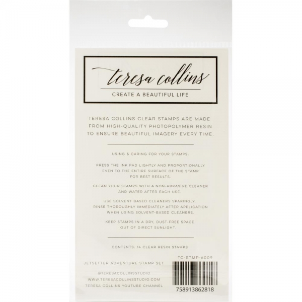 Teresa Collins Clear Stamp Set - Jetsetter, Adventure