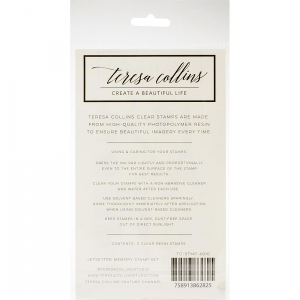 Teresa Collins Clear Stamp Set - Jetsetter, Memory