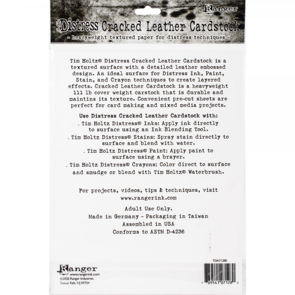 Distress Cracked Leather Cardstock 8 1/2 x 11