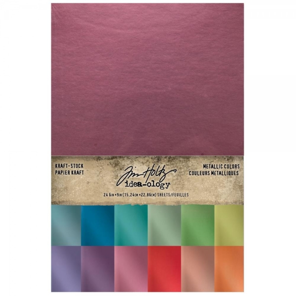 Tim Holtz Idea-Ology Kraft-Stock Pad 6"X9" - Metallic Colors
