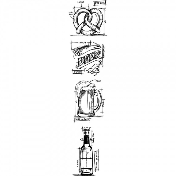 Tim Holtz Stempelset - Blueprint - Beer