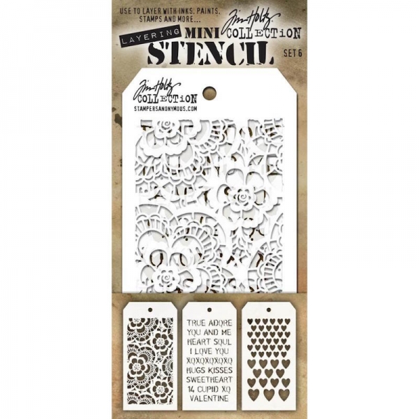 Tim Holtz Mini Layering Stencil Collection - Set 6