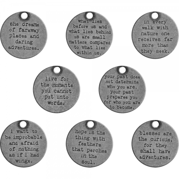 Tim Holtz Quote Tokens 8 Stk.Rund