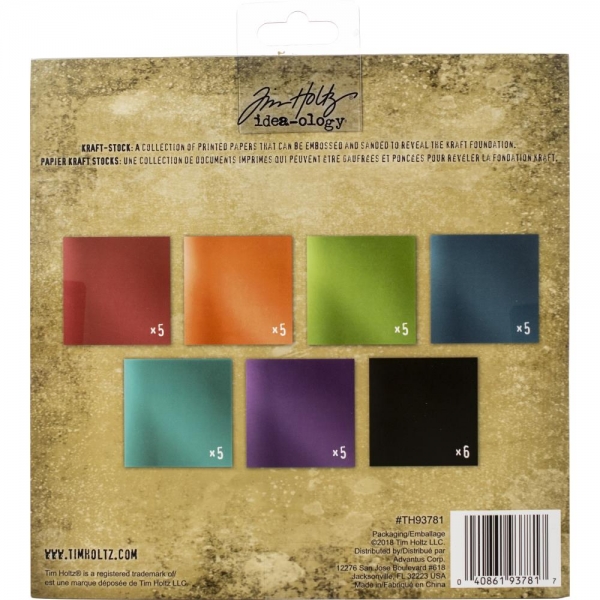 Tim Holtz Kraft - Stock 8" x 8" - Metallic Confections