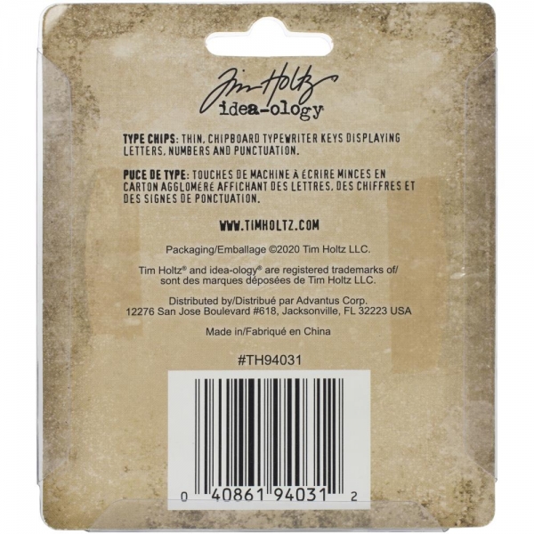 Tim Holtz - Type Chips - Gold