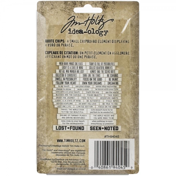 Tim Holtz Quote Chips -Theories
