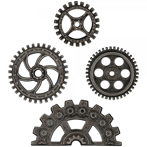 Tim Holtz Metal Industrial Gears - Antique Nickel 4 St.