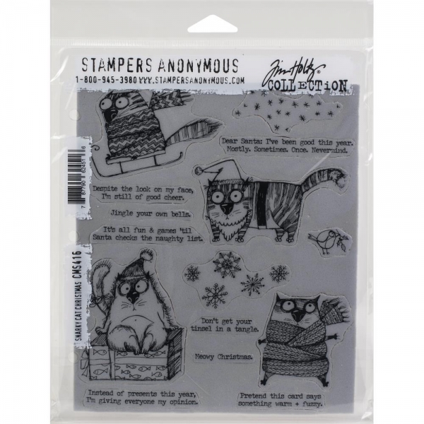 Tim Holtz Stempelset - Snarky Cat Christmas