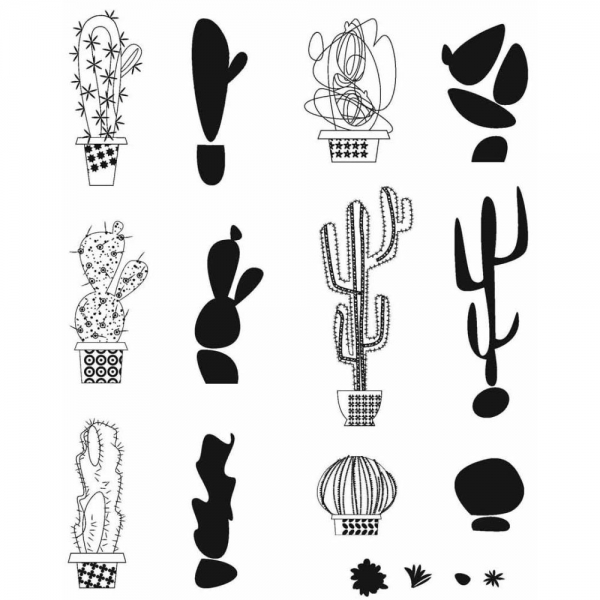 Tim Holtz Stempelset - Mod Cactus