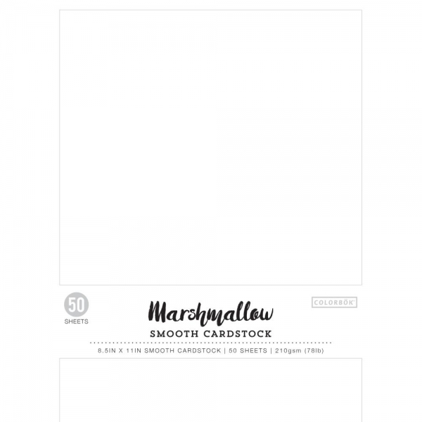 Colorbök Designer Paper Pad - Smoth Cardstock - Marshmallow - 8.5 x 11