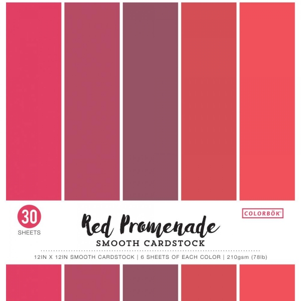 Colorbök Smoth Cardstock Pad - Red Promenade - 12 x 12