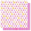 Doublesided Paper "Blume Baby Girl/Streifen"