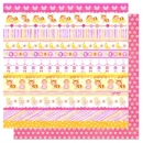 Doublesided Paper "Steifen Mix Baby Girl/Sterne"