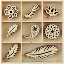 %Kaisercraft Wooden Flourish Pack - Feather%
