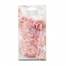Prima Marketing Mulberry Paper Flowers - Sugar & Milk/Strawberry Milkshake 6 Stk.