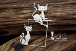 SnipArt Chipboards Witch Please – Frame with Cats